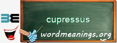 WordMeaning blackboard for cupressus